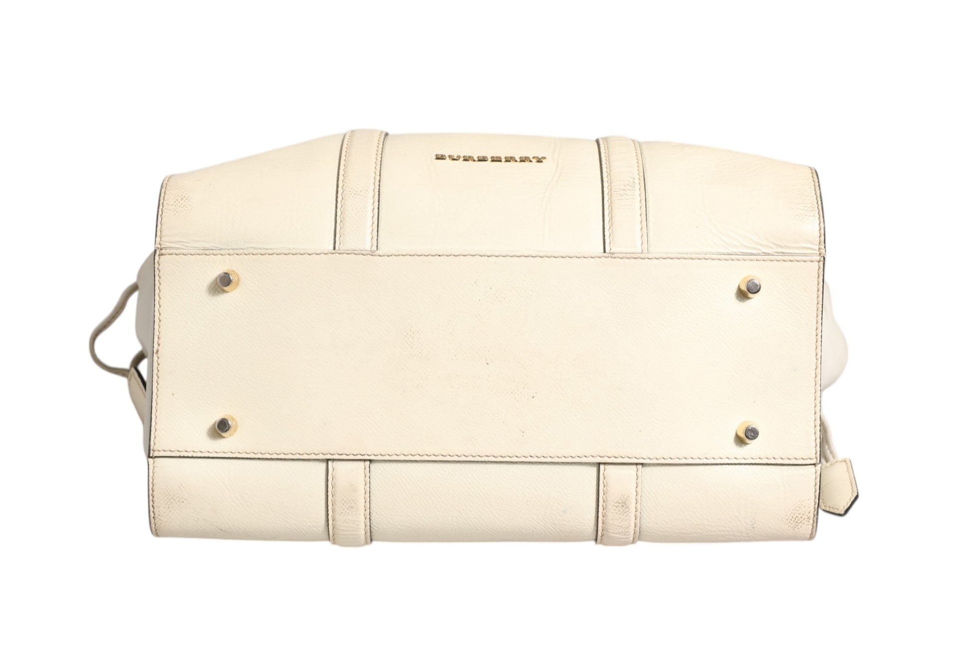 Chalk White Large Leather Tote Bag
