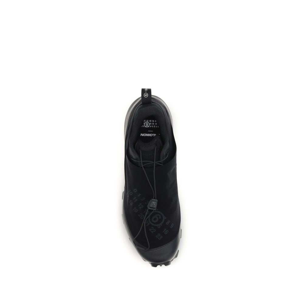 Black Polyester Athletic Sneakers