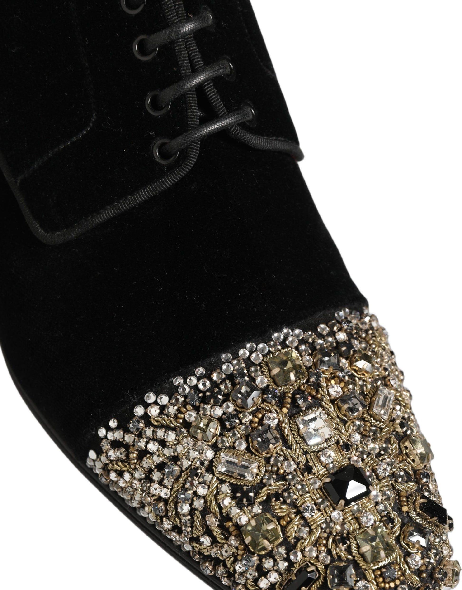 Black Suede Embellished Derby Dress Shoes