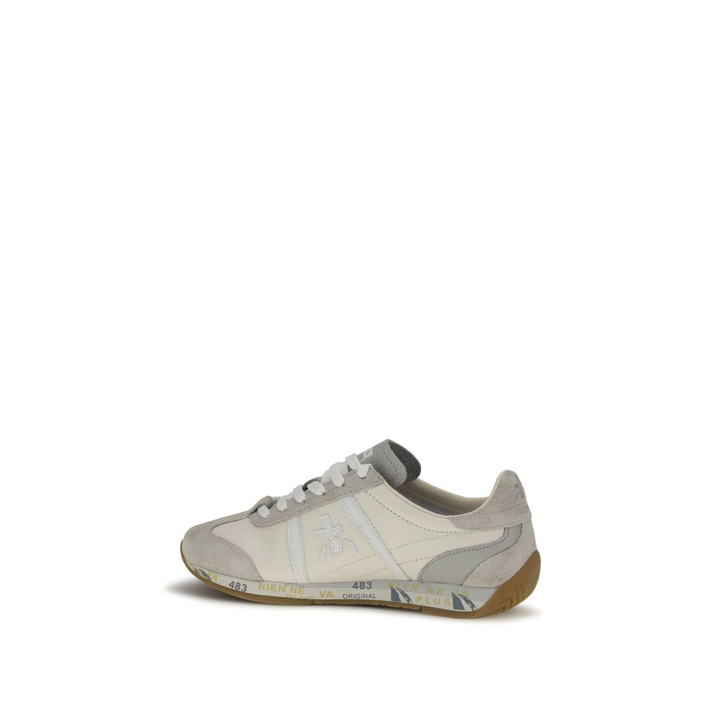 White Calf Leather Bos Taurus Low Top Sneakers