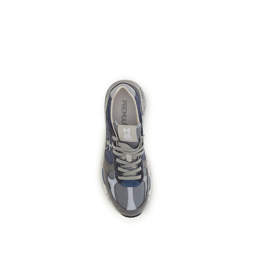 Blue Polyamide Chunky Sneakers