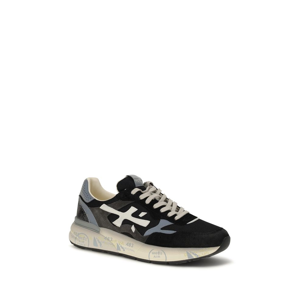 Black Polyester Athletic Sneakers