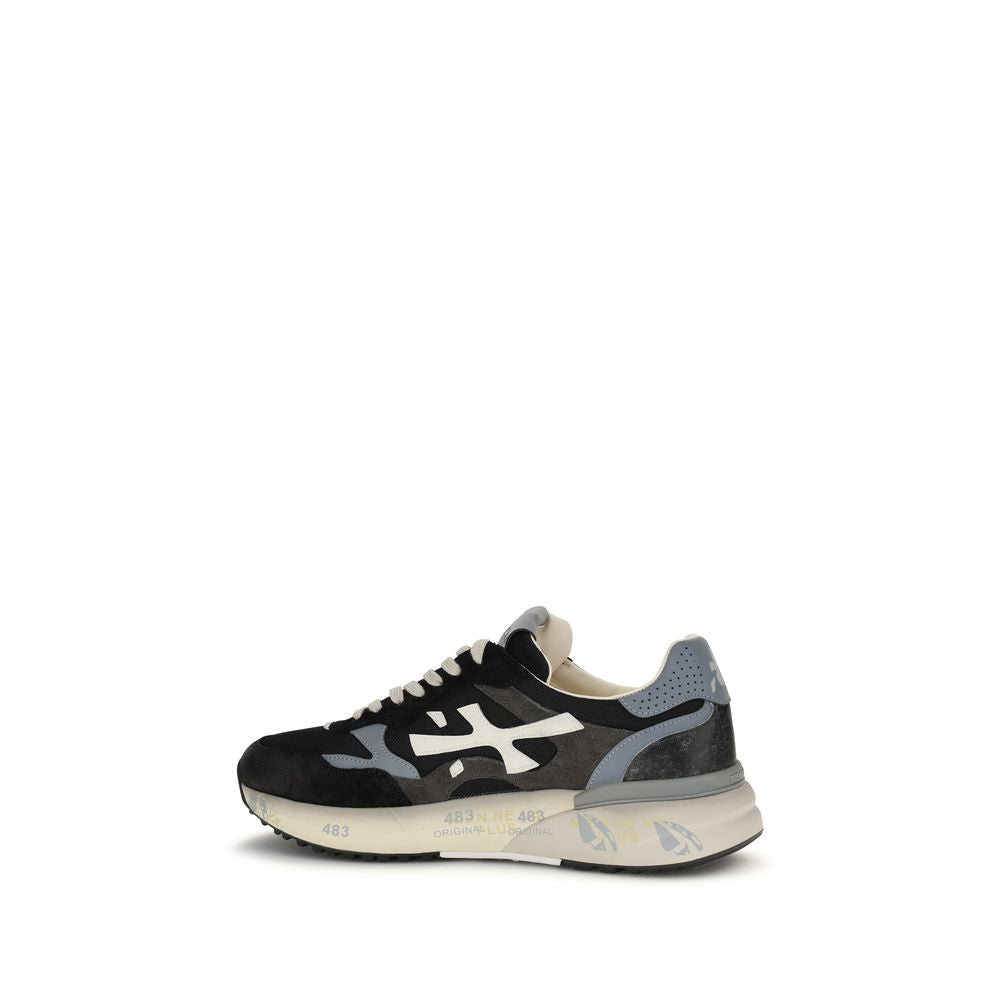 Black Polyester Athletic Sneakers