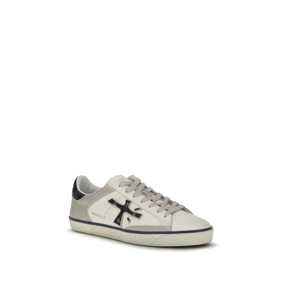 White Calf Leather Bos Taurus Low Top Sneakers