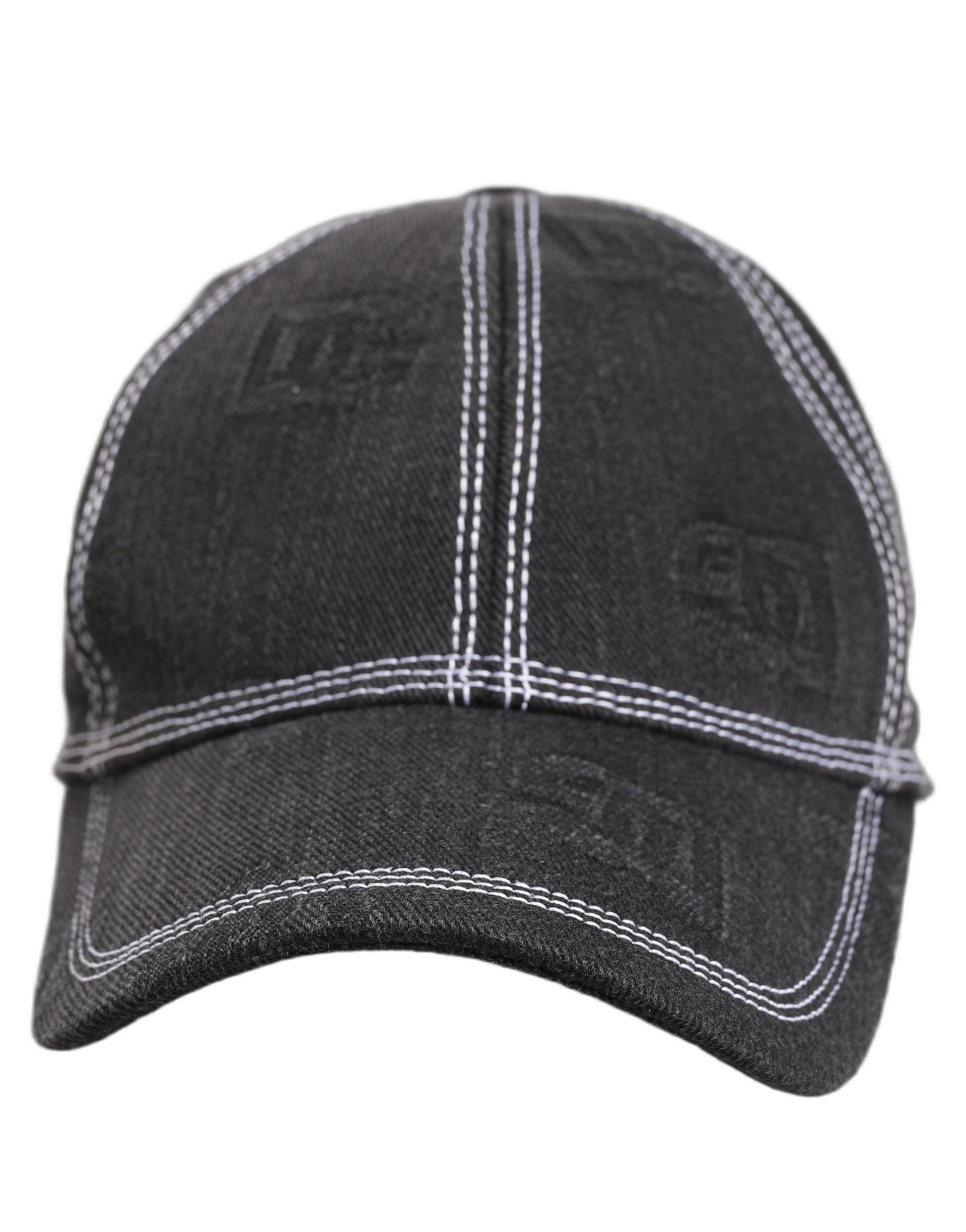 Men Black Cotton 6 Panel Baseball Capello Hat