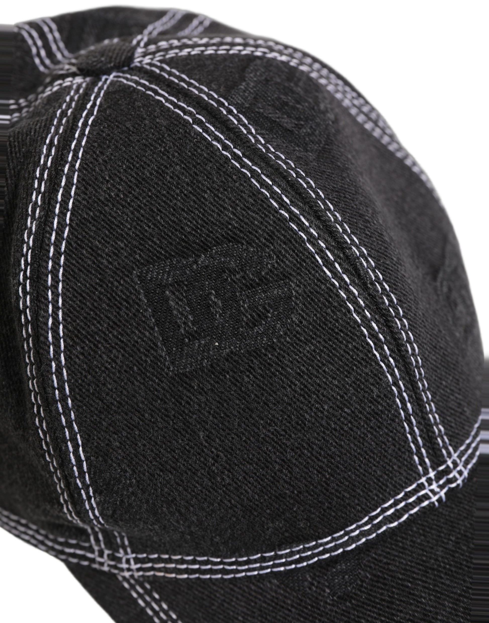 Men Black Cotton 6 Panel Baseball Capello Hat