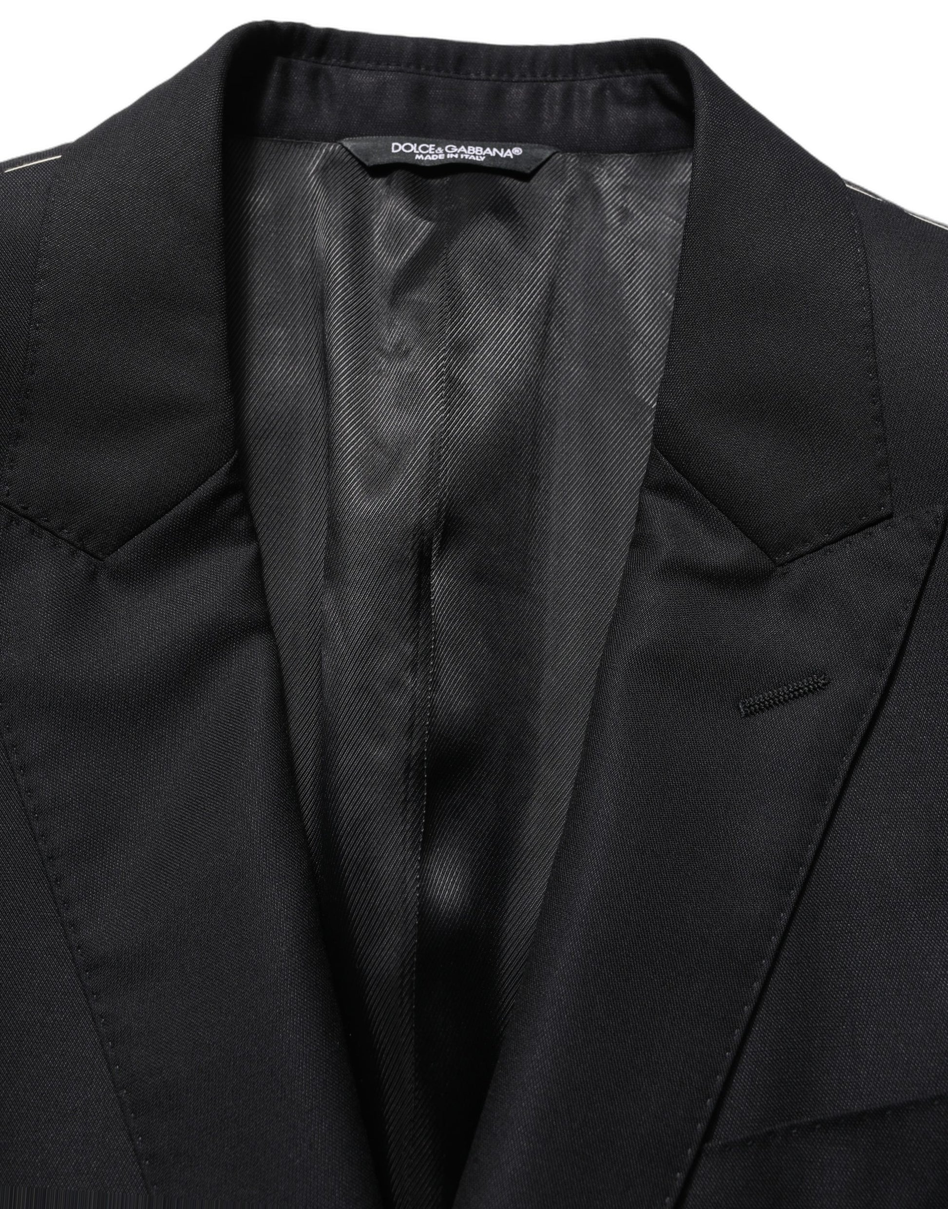 Black Wool Single Breasted Men Blazer Jacket