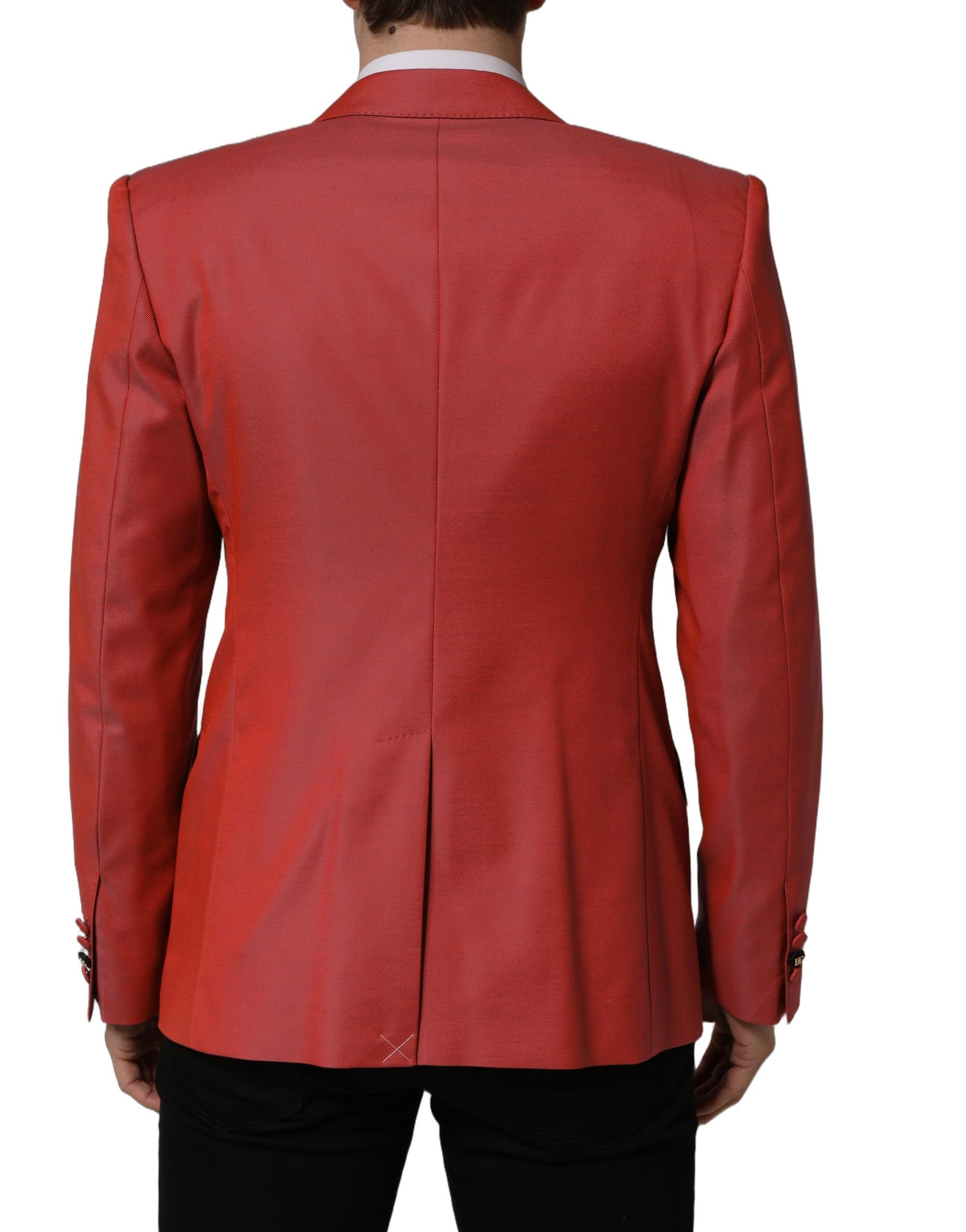 Red Wool Single Breasted Men Blazer Jacket