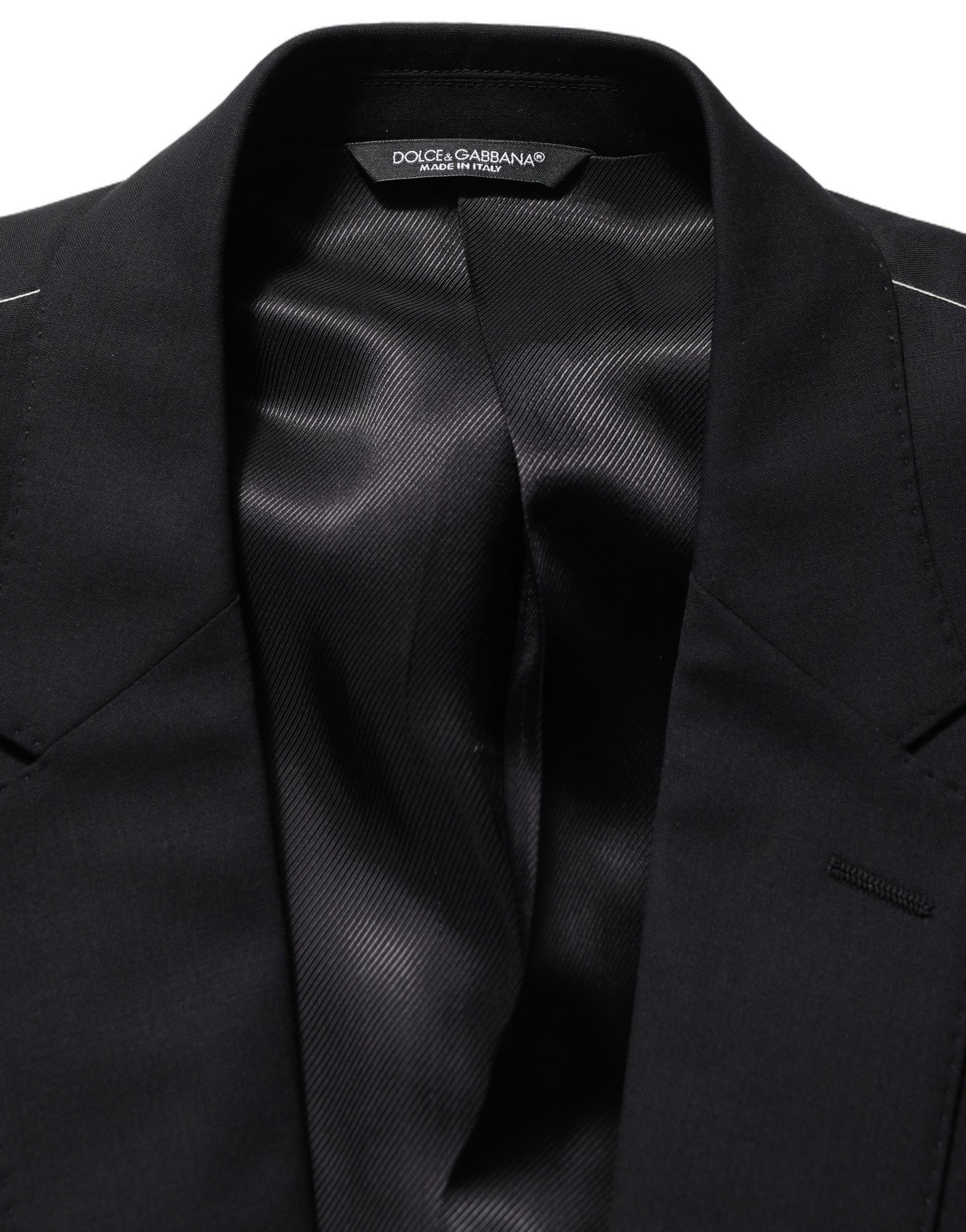 Black Wool Single Breasted Blazer Jacket