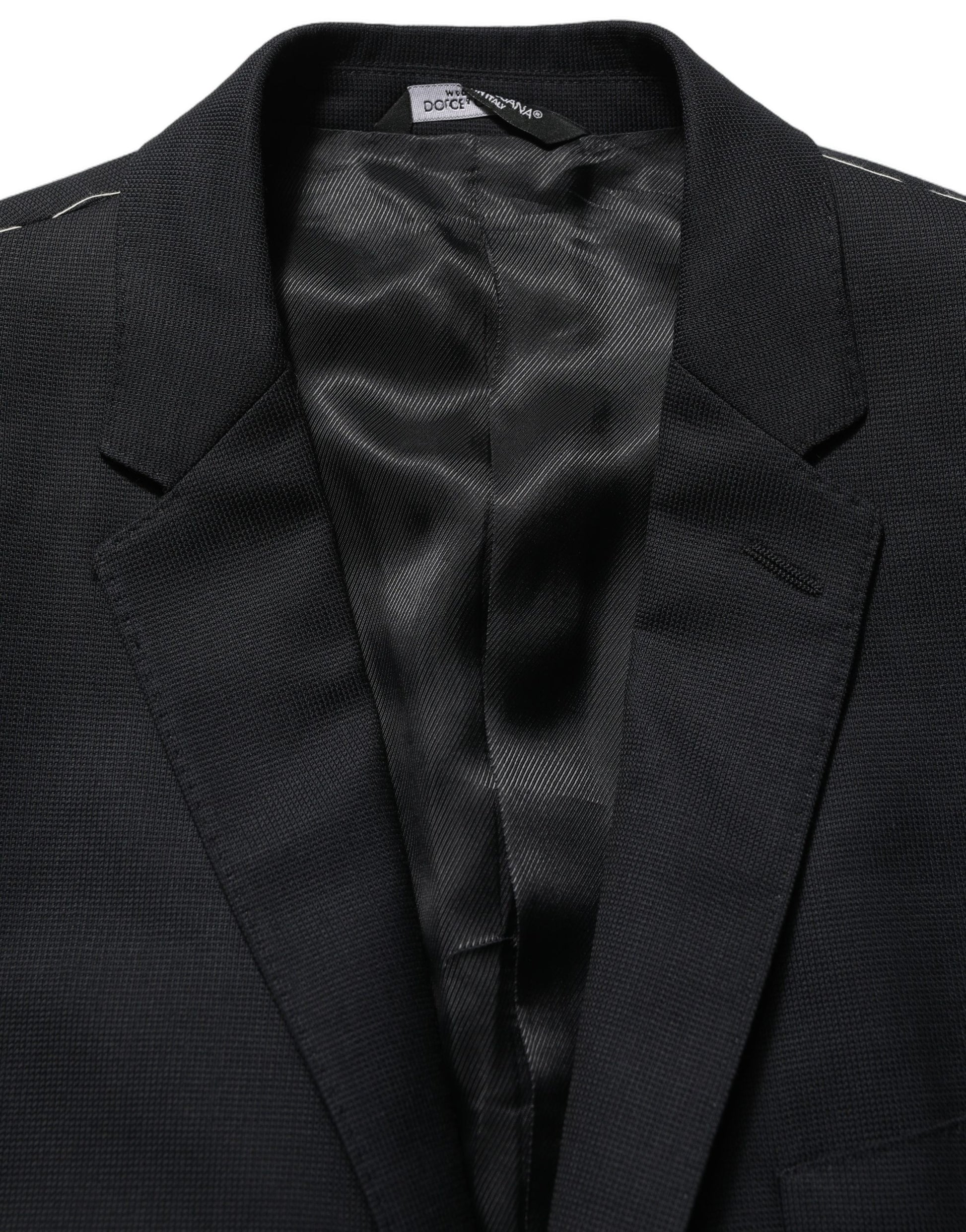 Black Wool Single Breasted Blazer Jacket