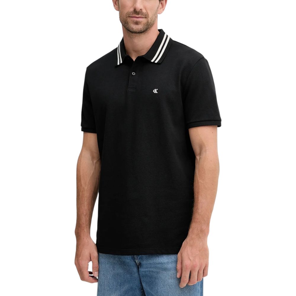 Black Cotton Polo Shirt