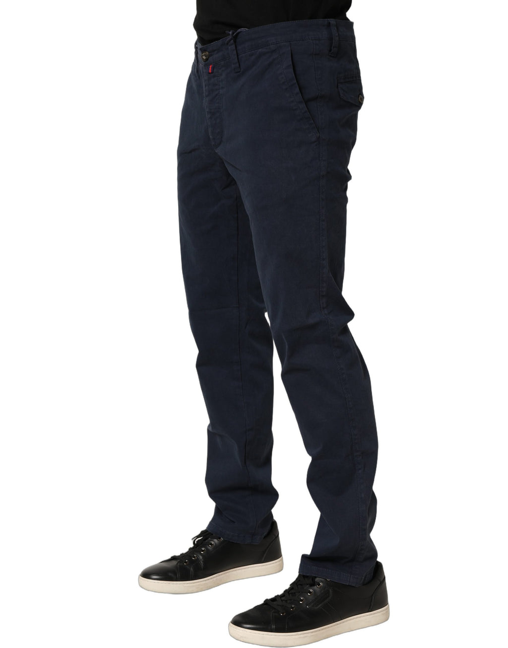 Navy Blue Skinny Chino Mid Waist Men Pants