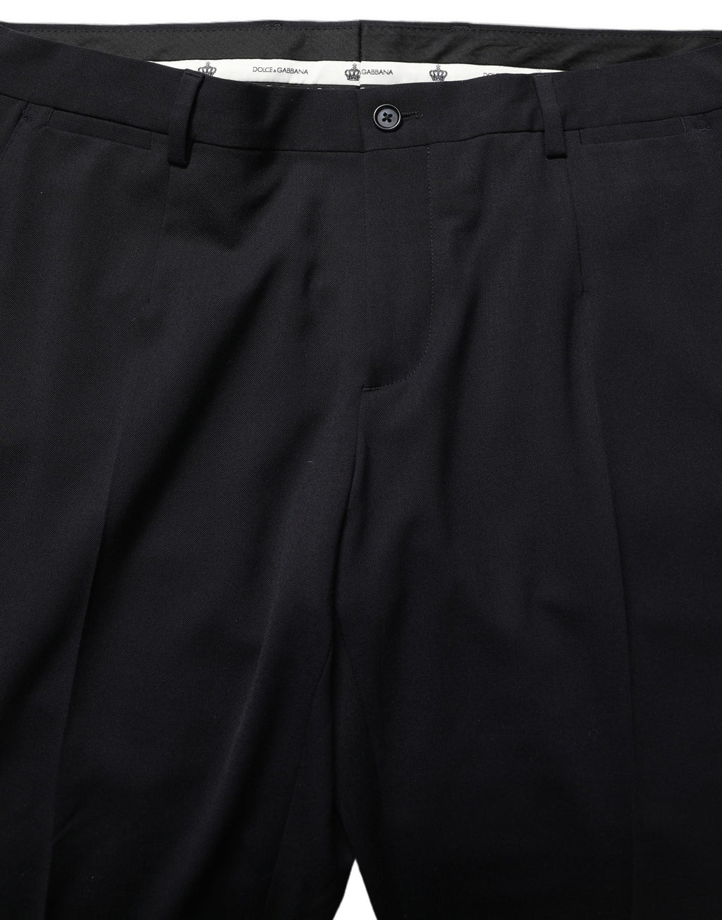 Black Wool Tapered Leg Dress Trouser Pants