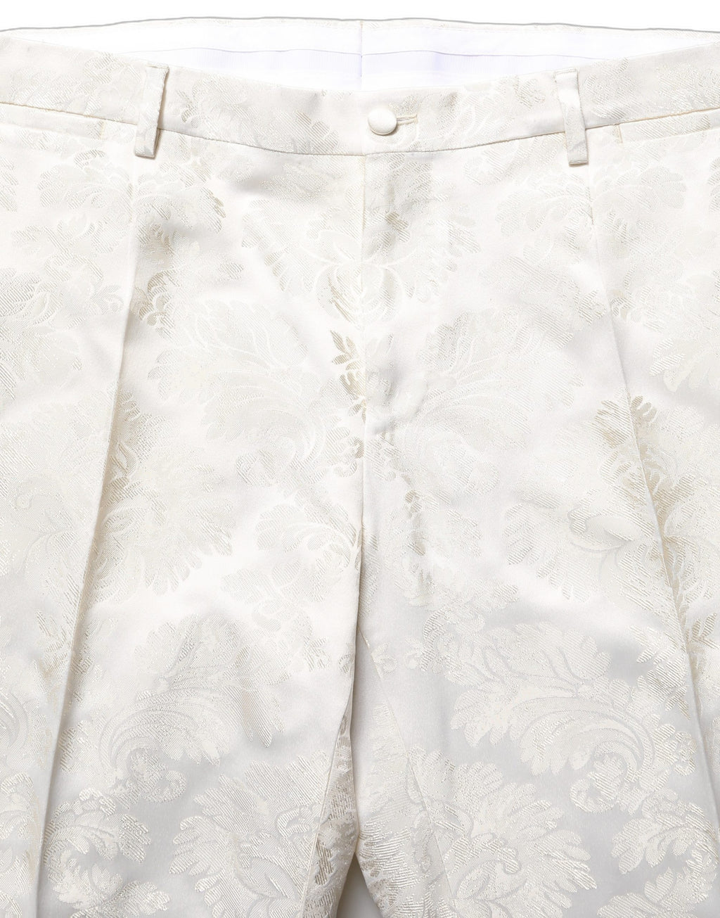 White Floral Men Dress Formal Trouser Pants