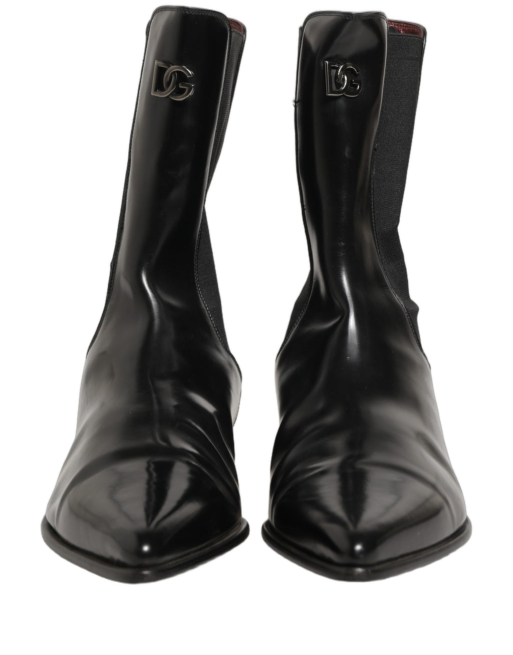 Black Leather Chelsea Mid Calf Boots Shoes