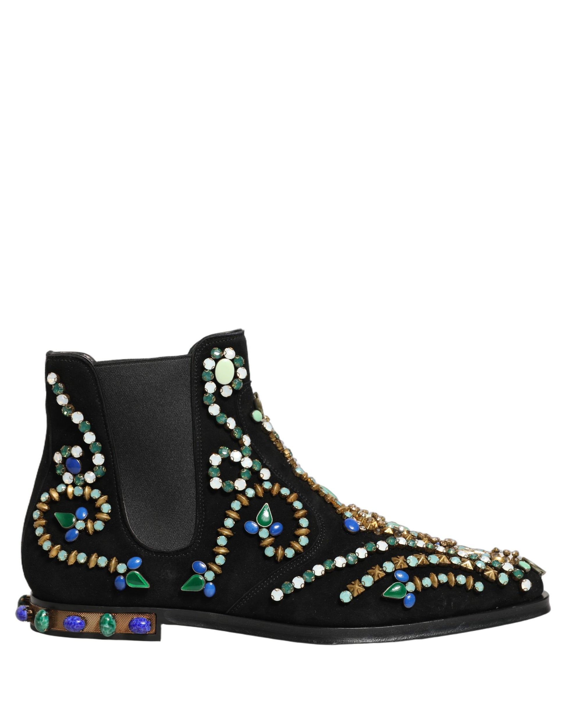 Black Embellished Chelsea Ankle Boots Shoes