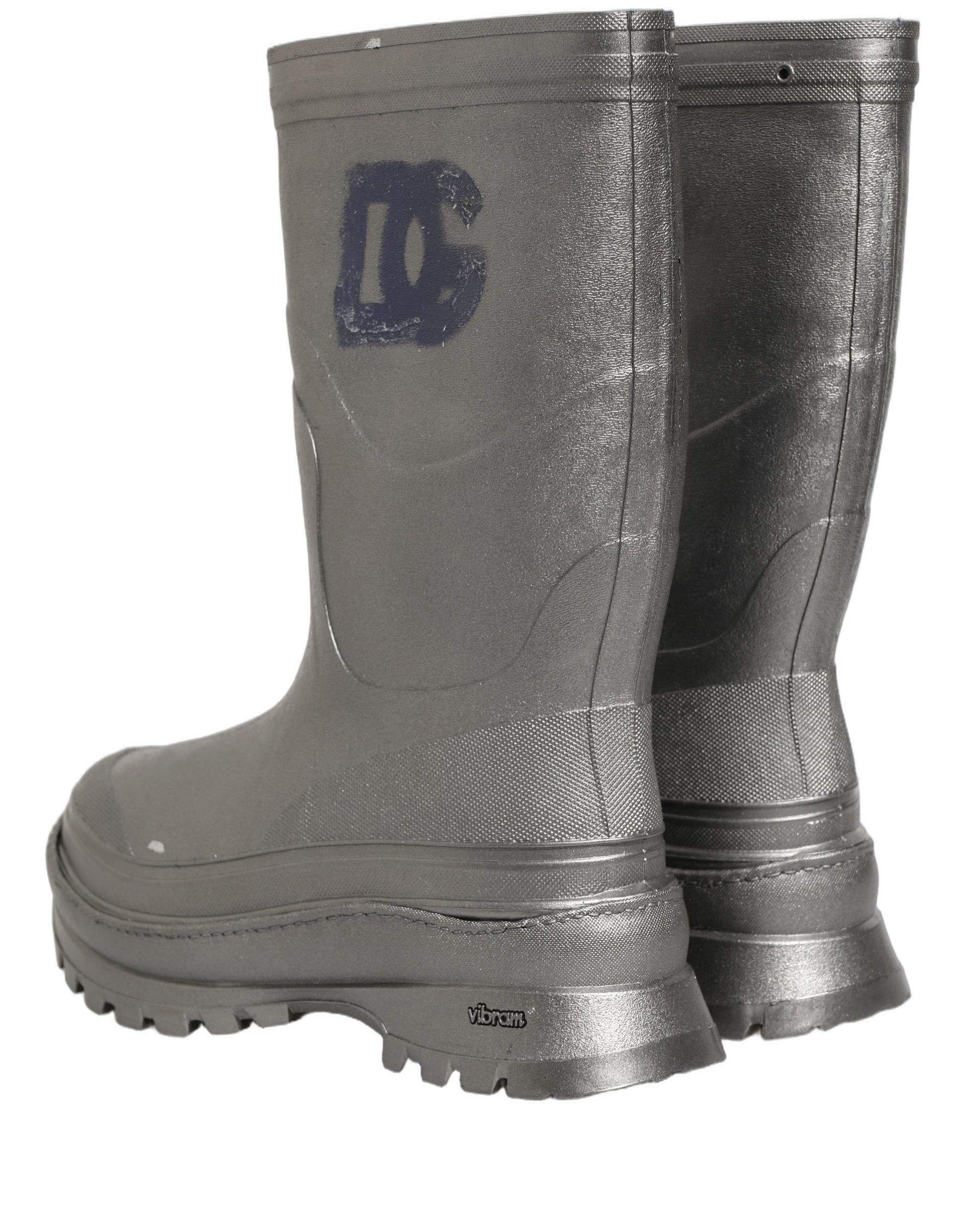 Metallic Silver Pull On Rain Boots Men Shoes