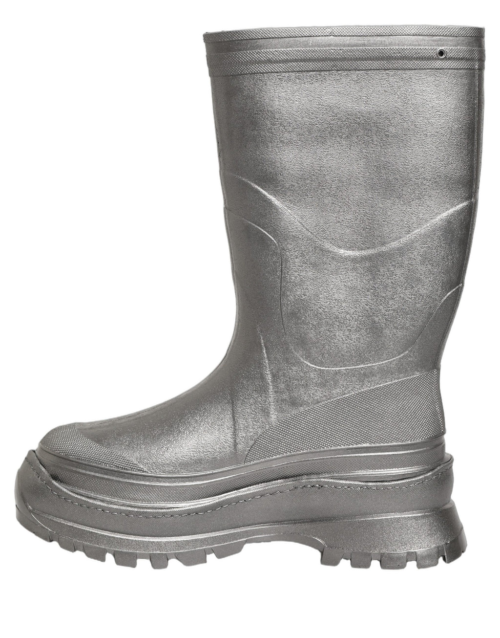 Metallic Silver Pull On Rain Boots Men Shoes