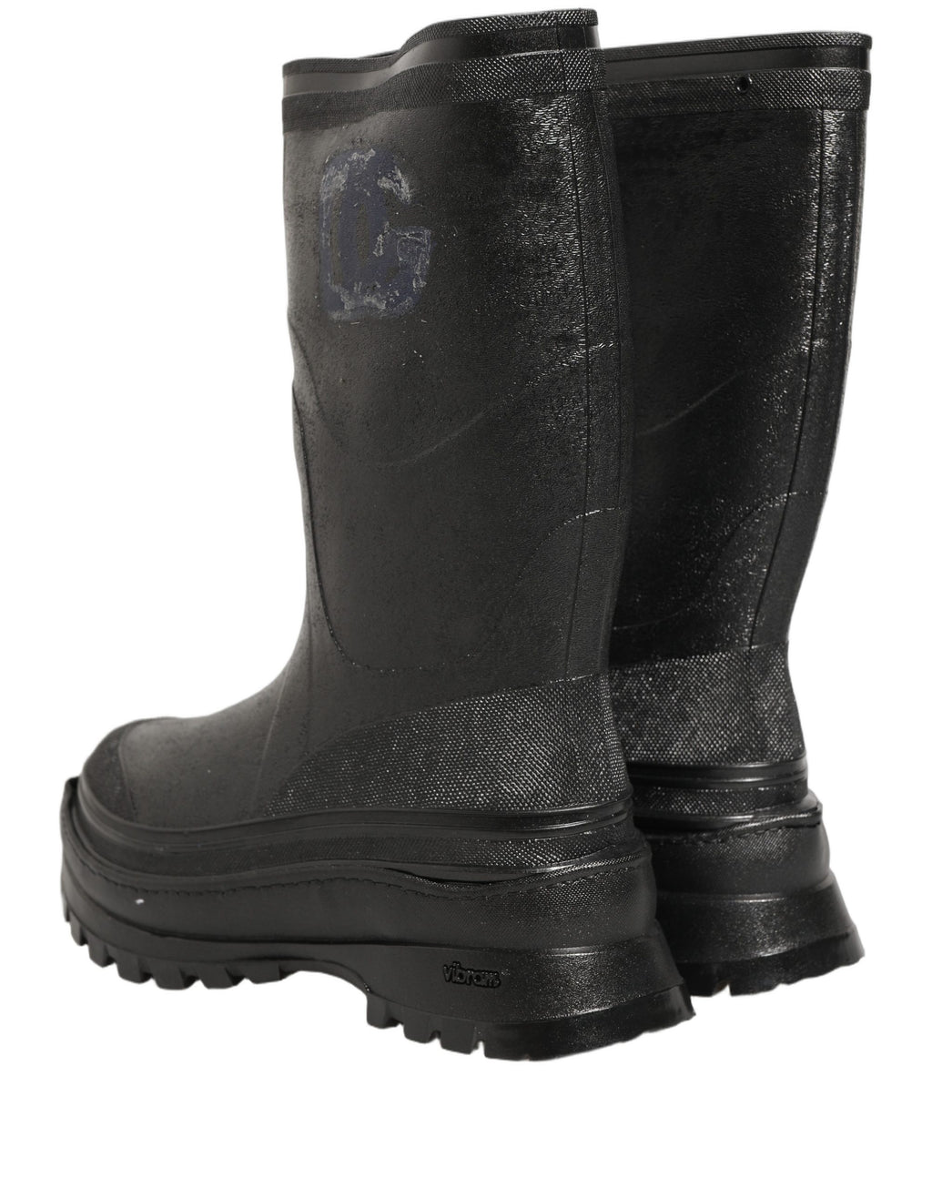 Black PVC Pull On Rain Boots Men Shoes