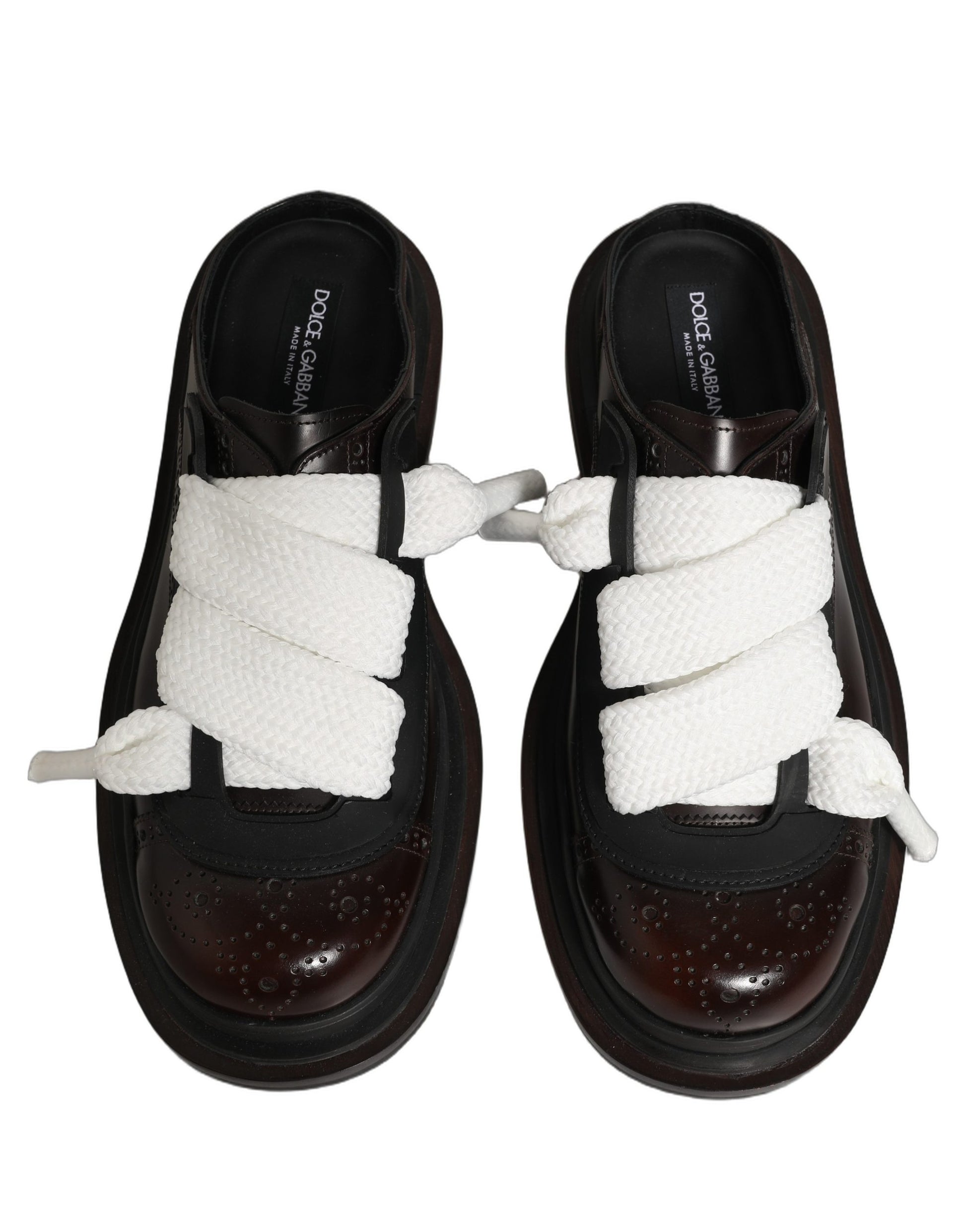 Brown Leather Slip On Flat Sandals Men Shoes