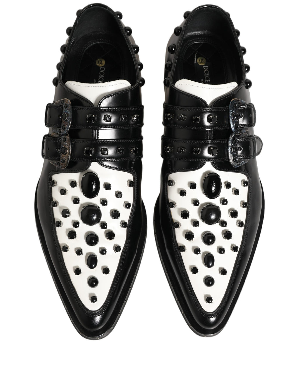 Black Embellished Derby Monk Strap Men Shoes