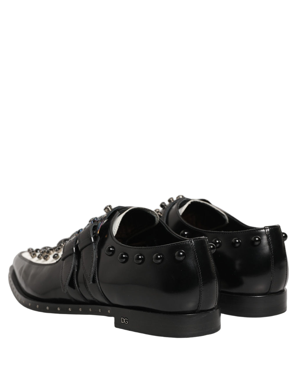 Black Embellished Derby Monk Strap Men Shoes