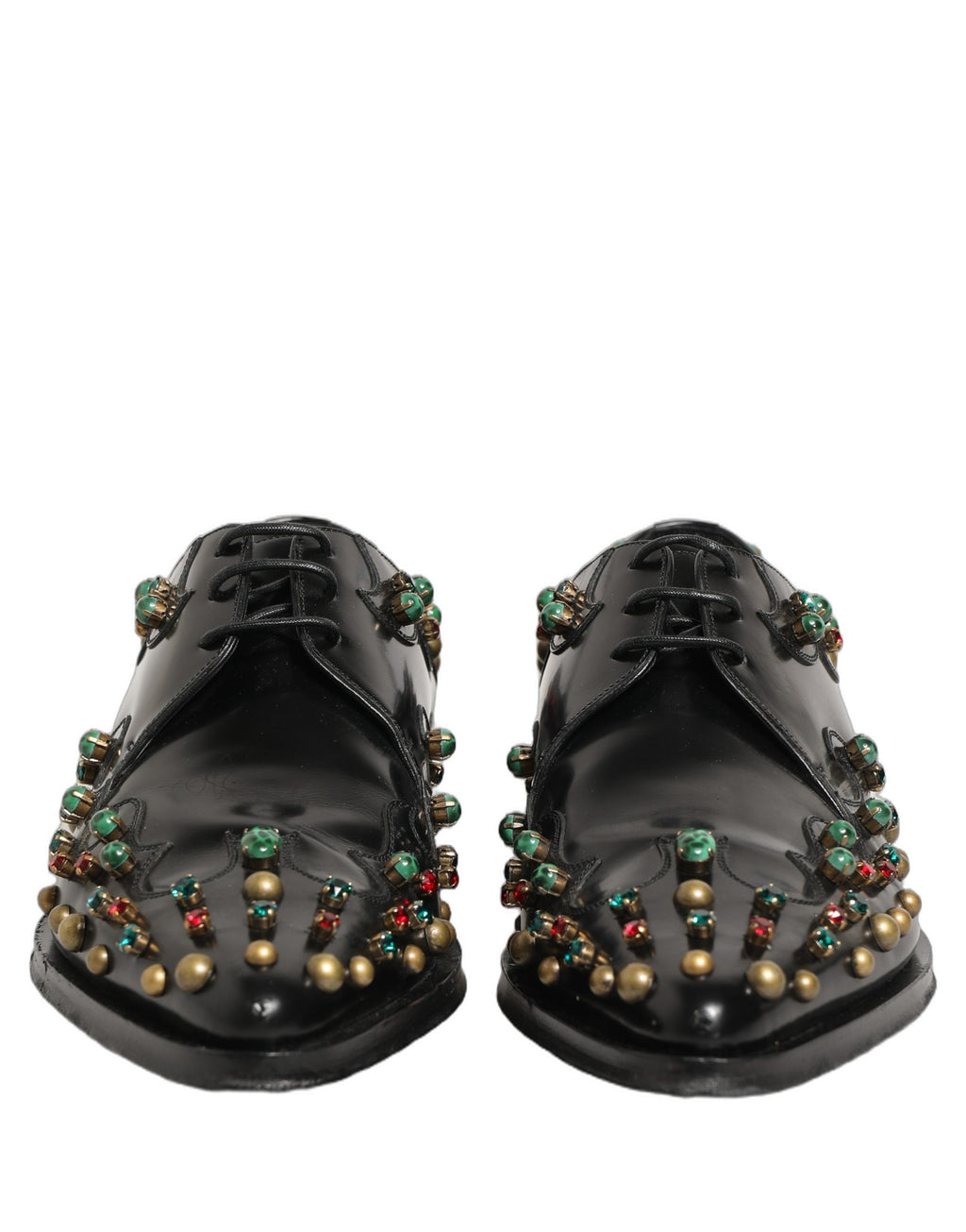 Black Leather Derby Dress Studded Formal Shoes