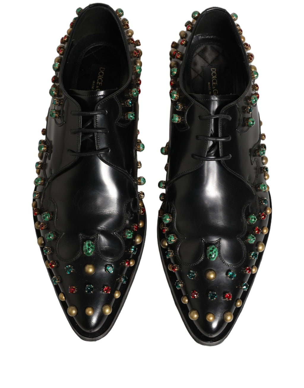 Black Leather Derby Dress Studded Formal Shoes
