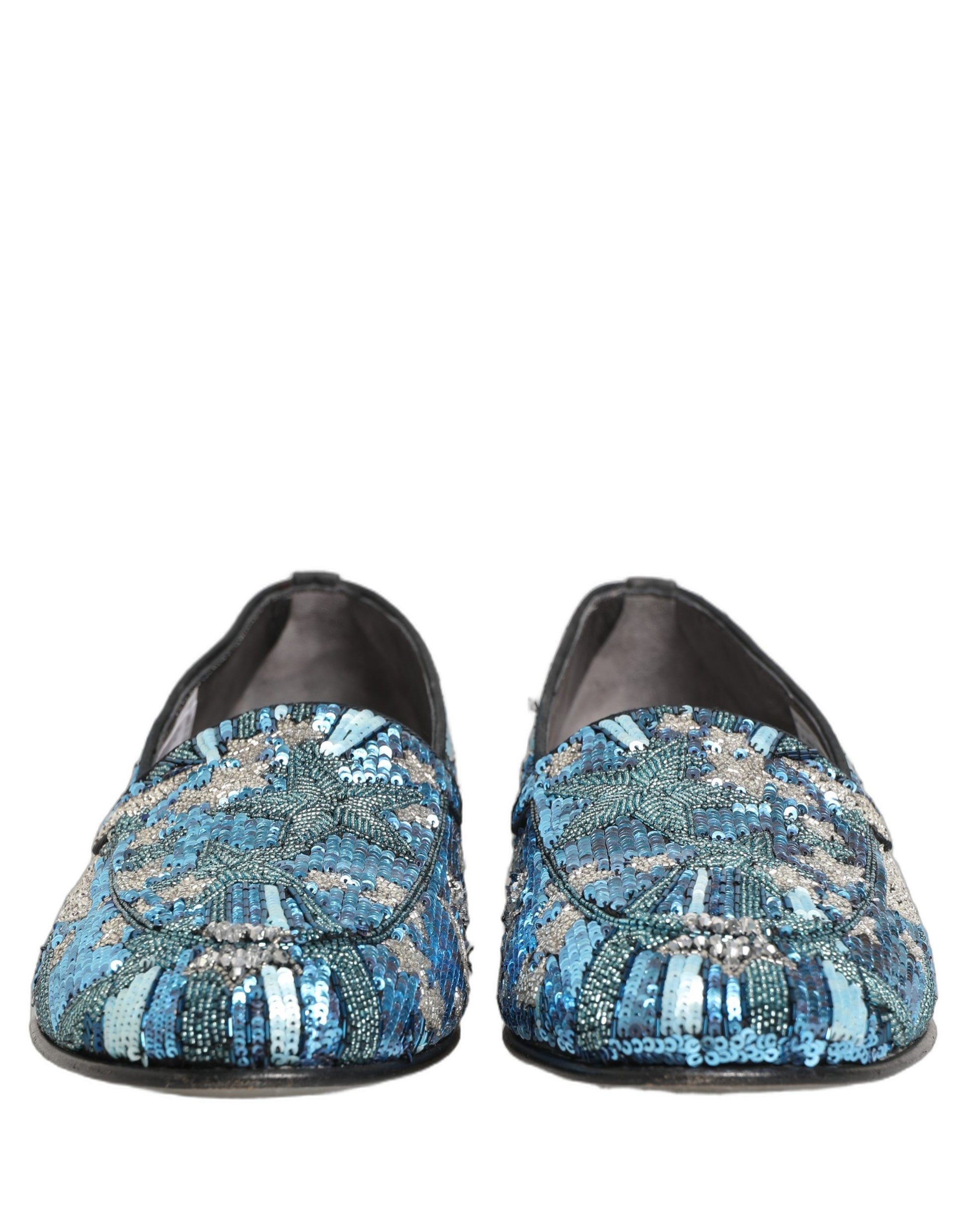 Multicolor Embroidered Sequin Loafers Shoes