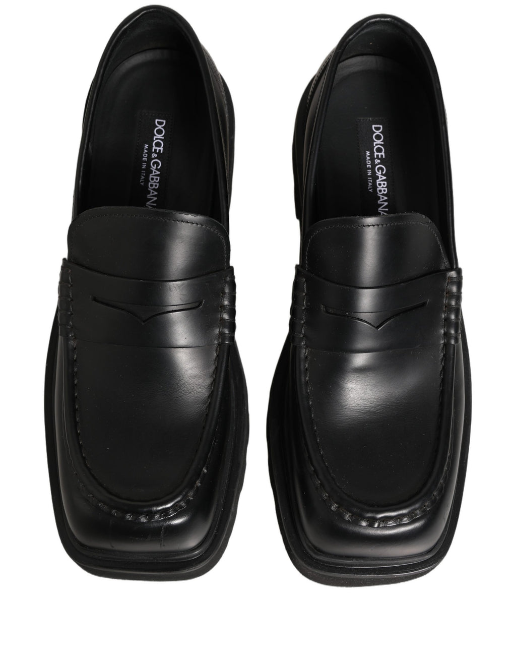 Black Calfskin Leather Men Dress Loafers Shoes