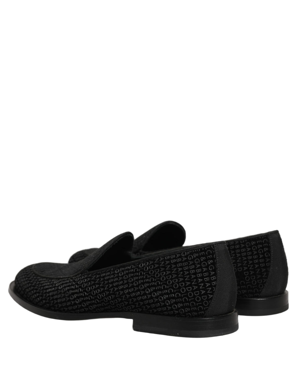 Black Logo Monogram Men Dress Loafers Shoes
