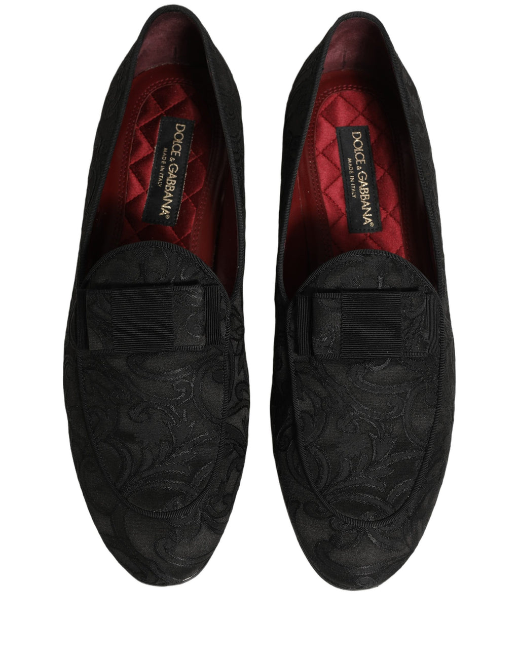 Black Floral Brocade Men Dress Loafers Shoes