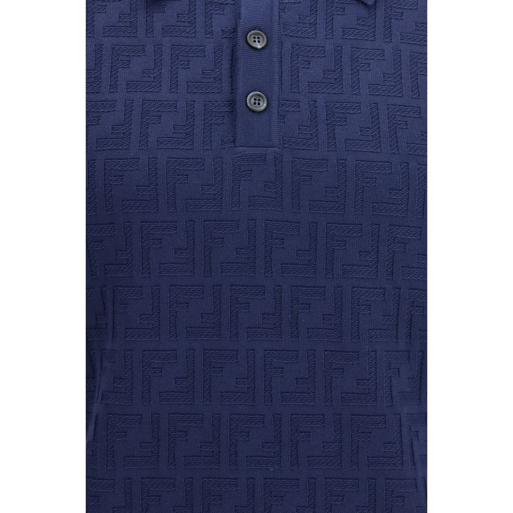 Blue Cotton Polo Shirt