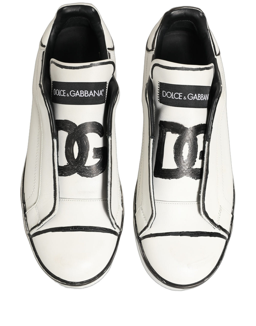 White Leather Portofino Low Top Sneakers Shoes