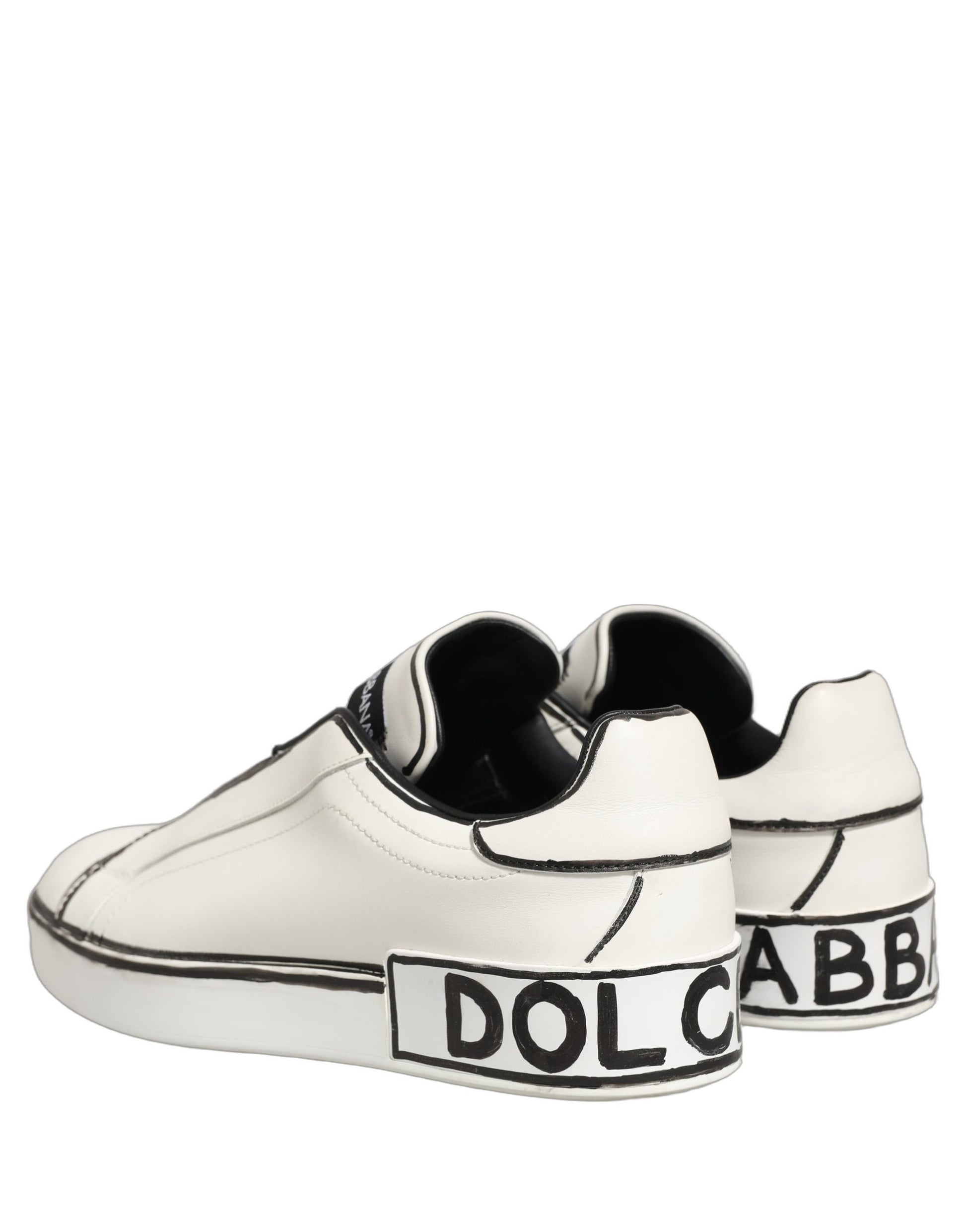 White Leather Portofino Low Top Sneakers Shoes
