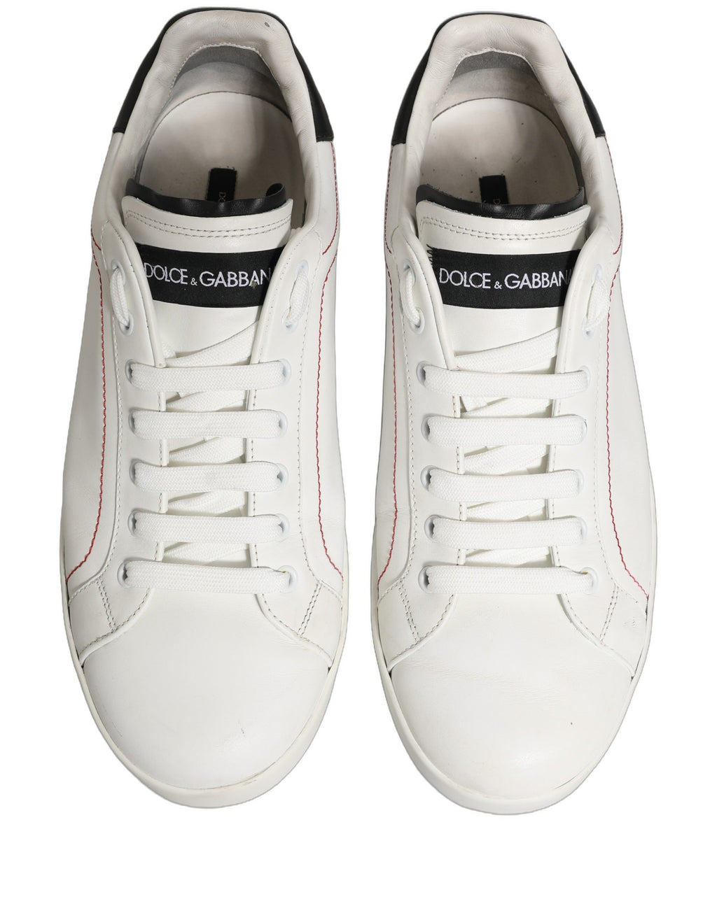 White Black Leather Lace Up Sneakers Shoes