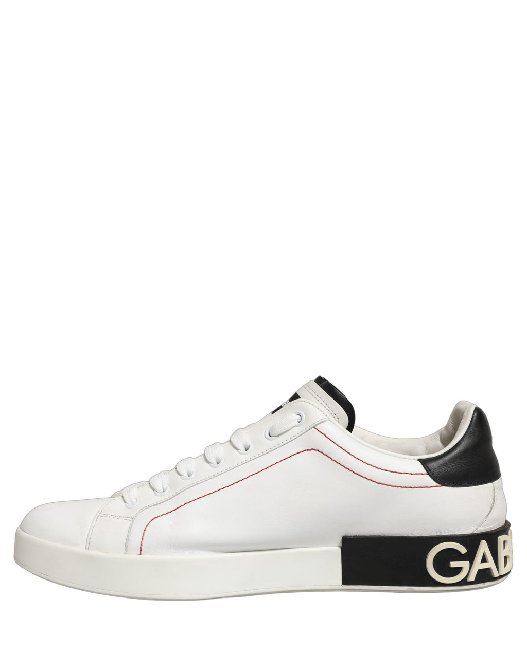 White Black Leather Lace Up Sneakers Shoes