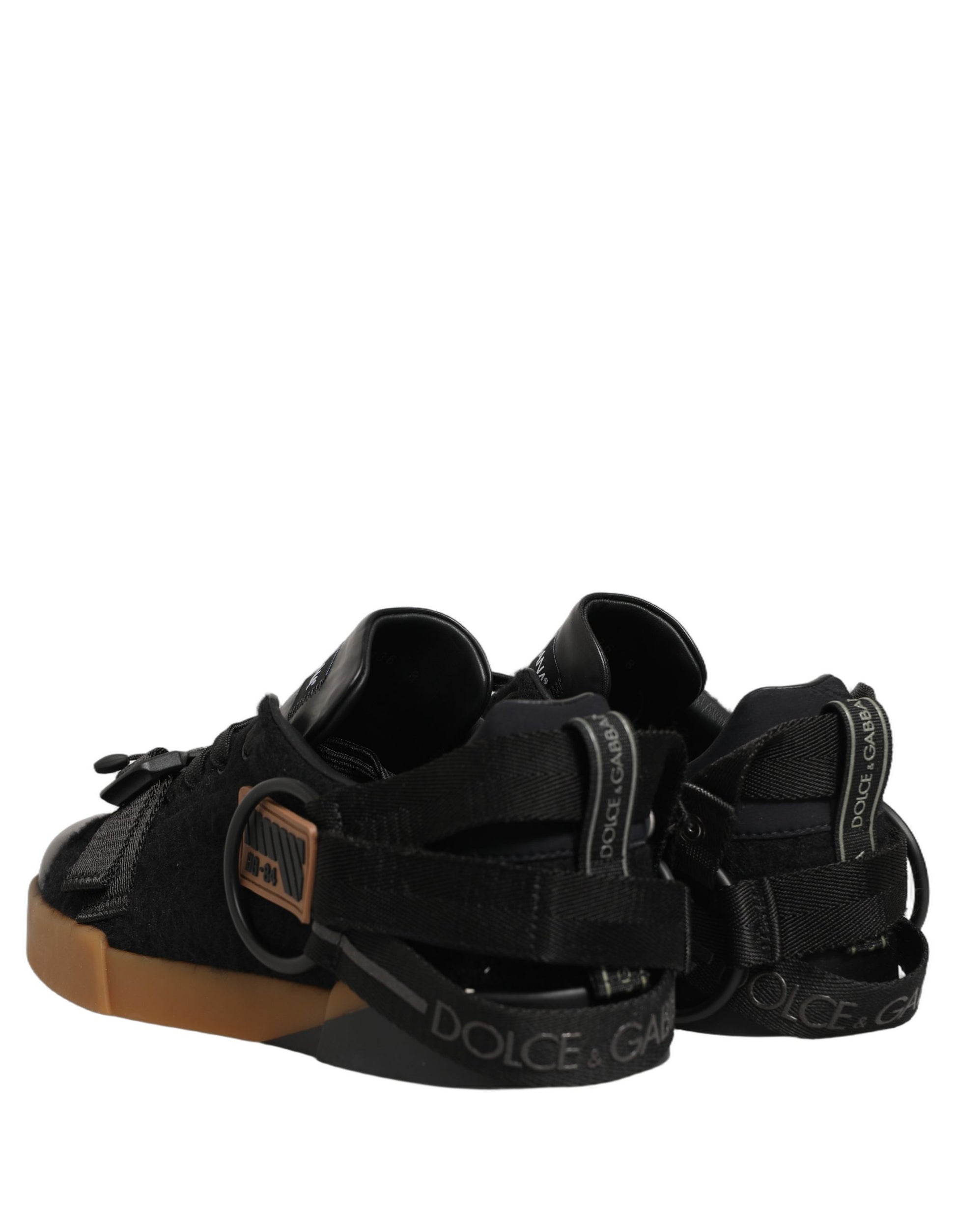 Black Leather Low Trainers Men Sneakers Shoes