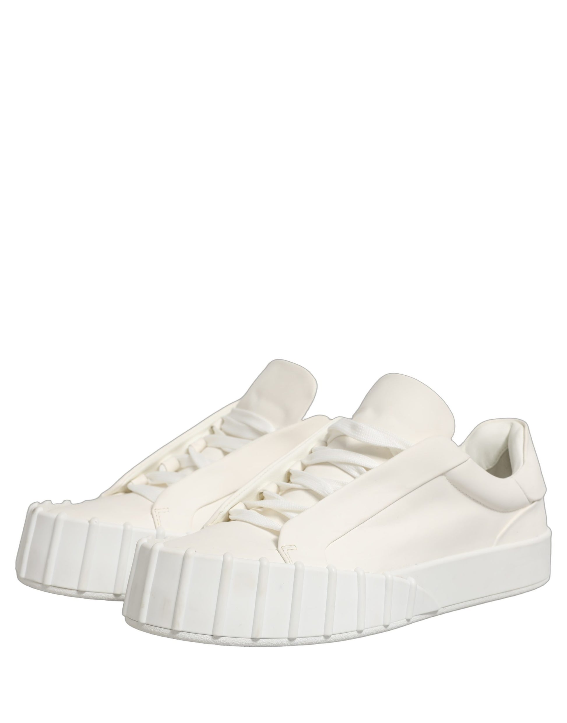 White Leather Low Top Lace Up Sneakers Shoes