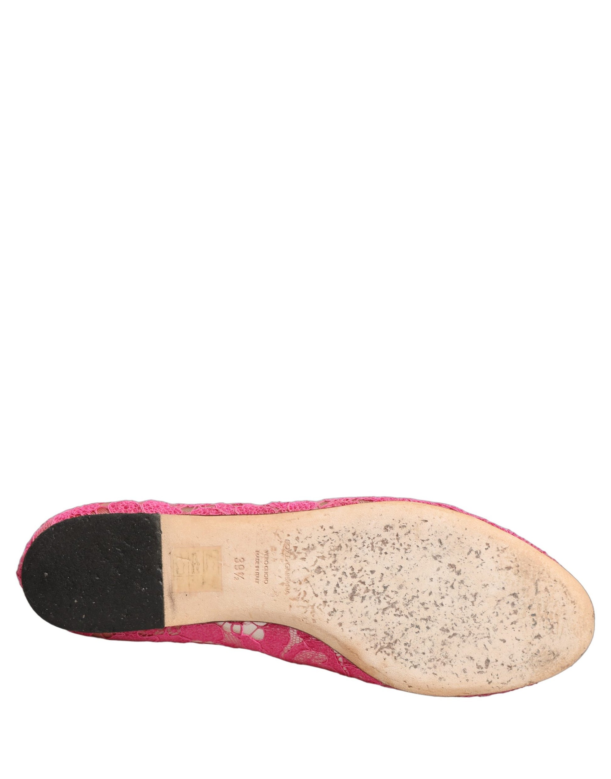 Pink Taormina Lace Crystals Flats Shoes
