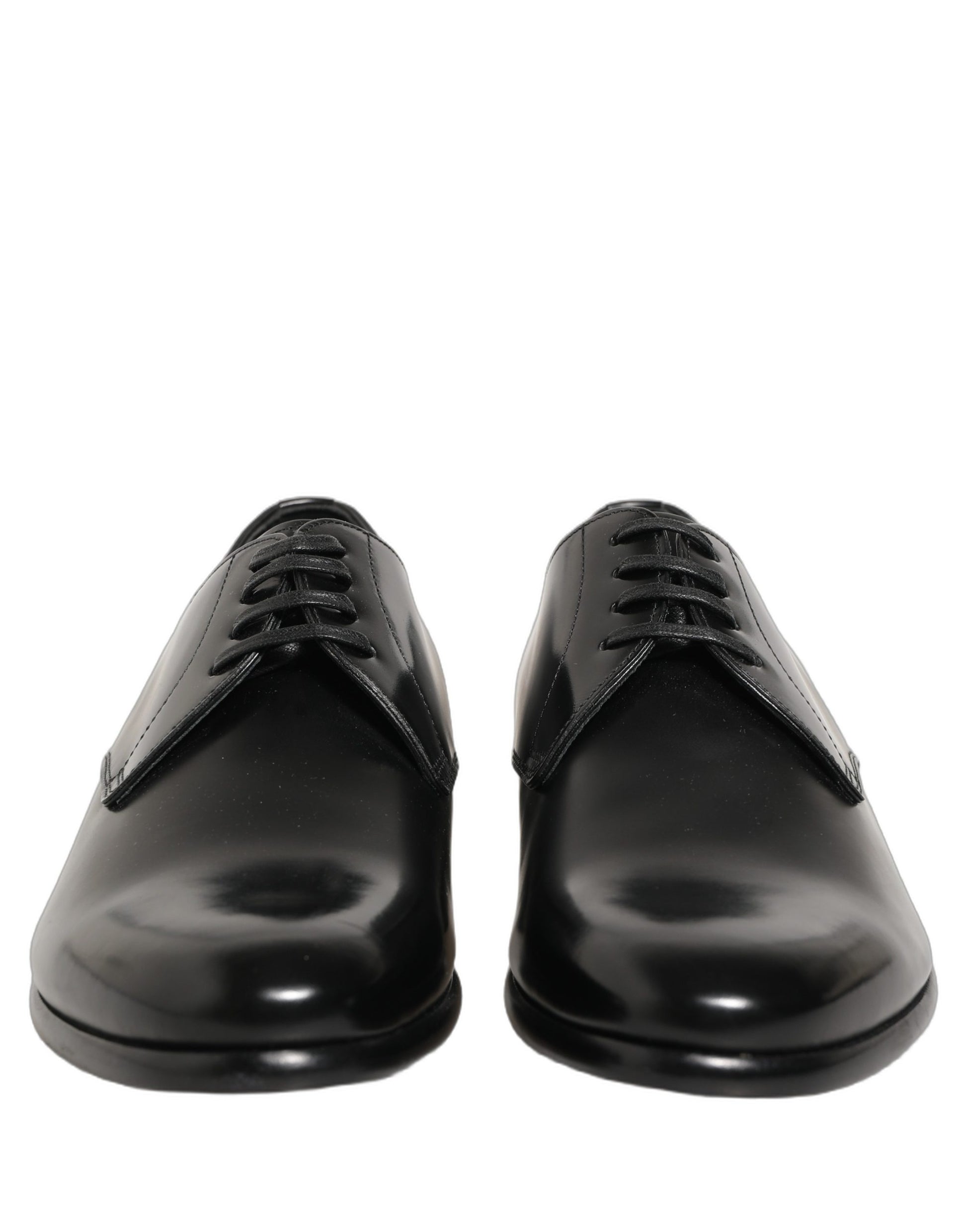 Black Leather Lace Up Derby Dress Shoes