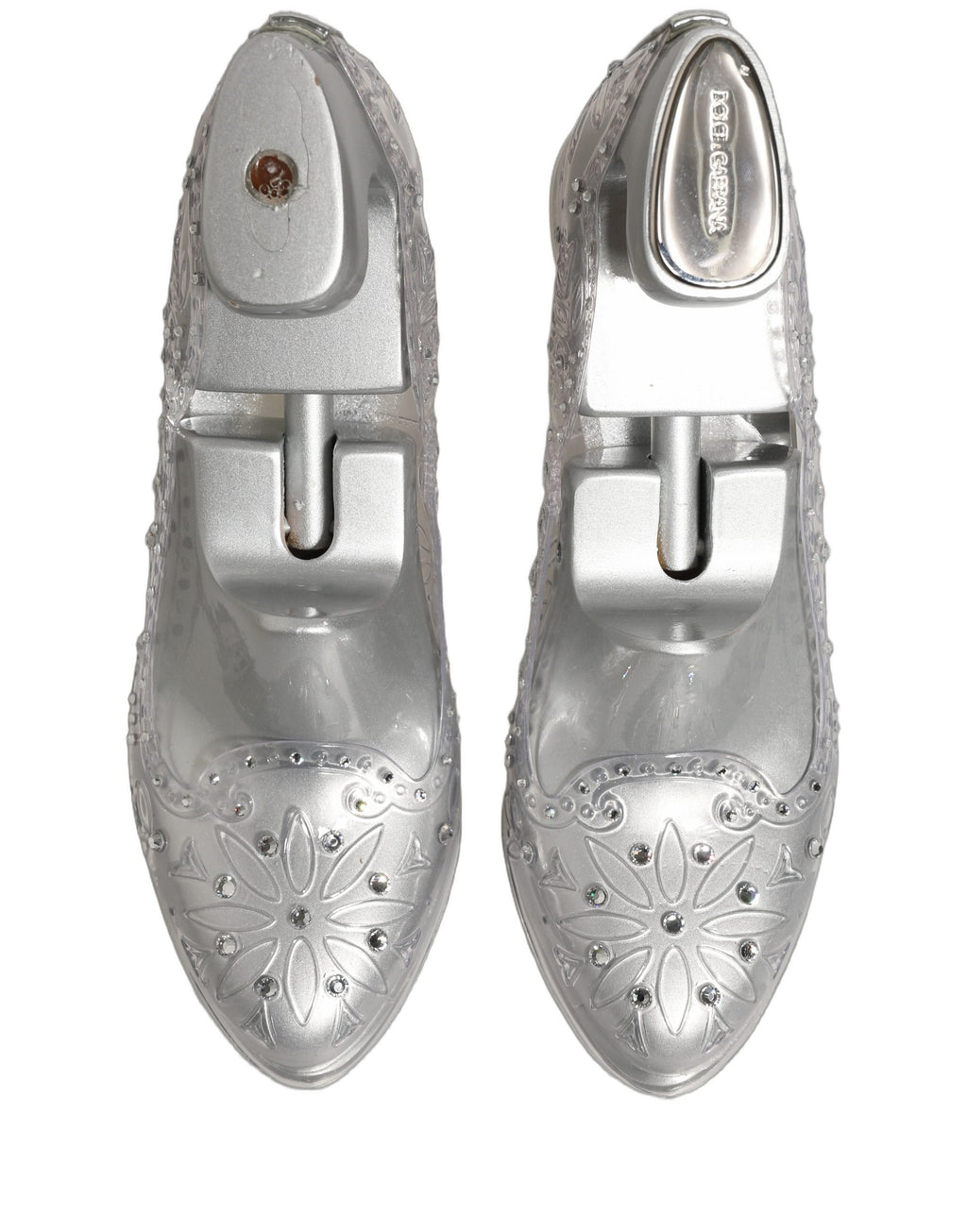 Clear CINDERELLA Floral Crystal Heels Shoes
