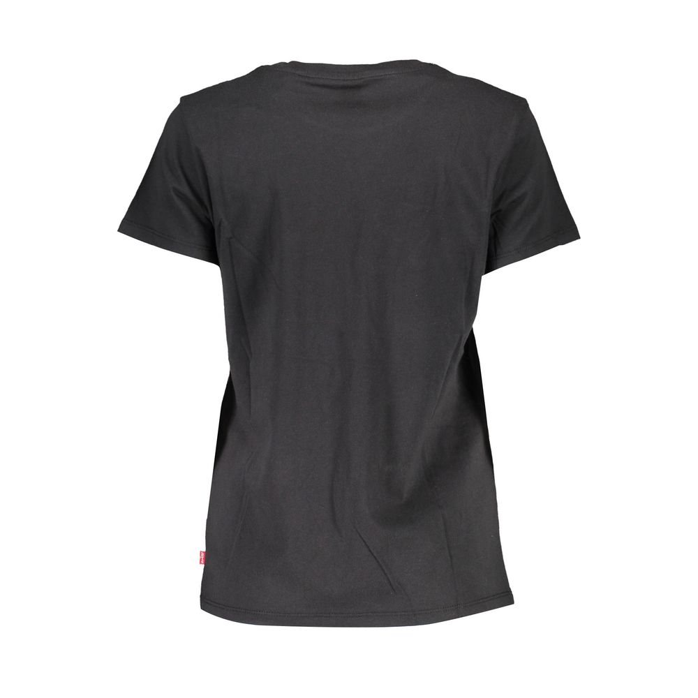 Black Cotton Women T-Shirt