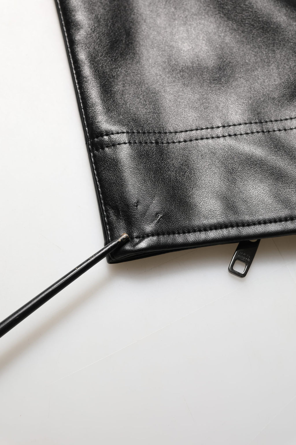 Black PU Leather Zipper Men Trouser Pants