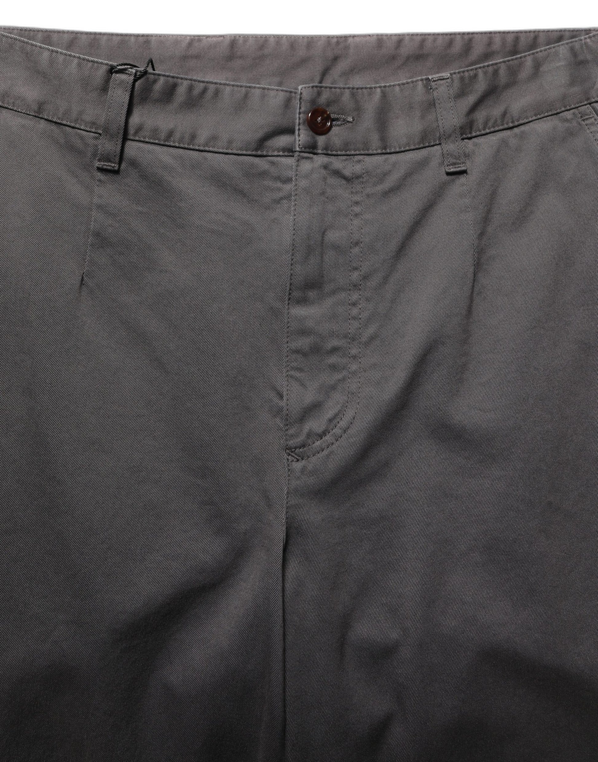 Dark Gray Cotton Straight Chino Trouser Pants