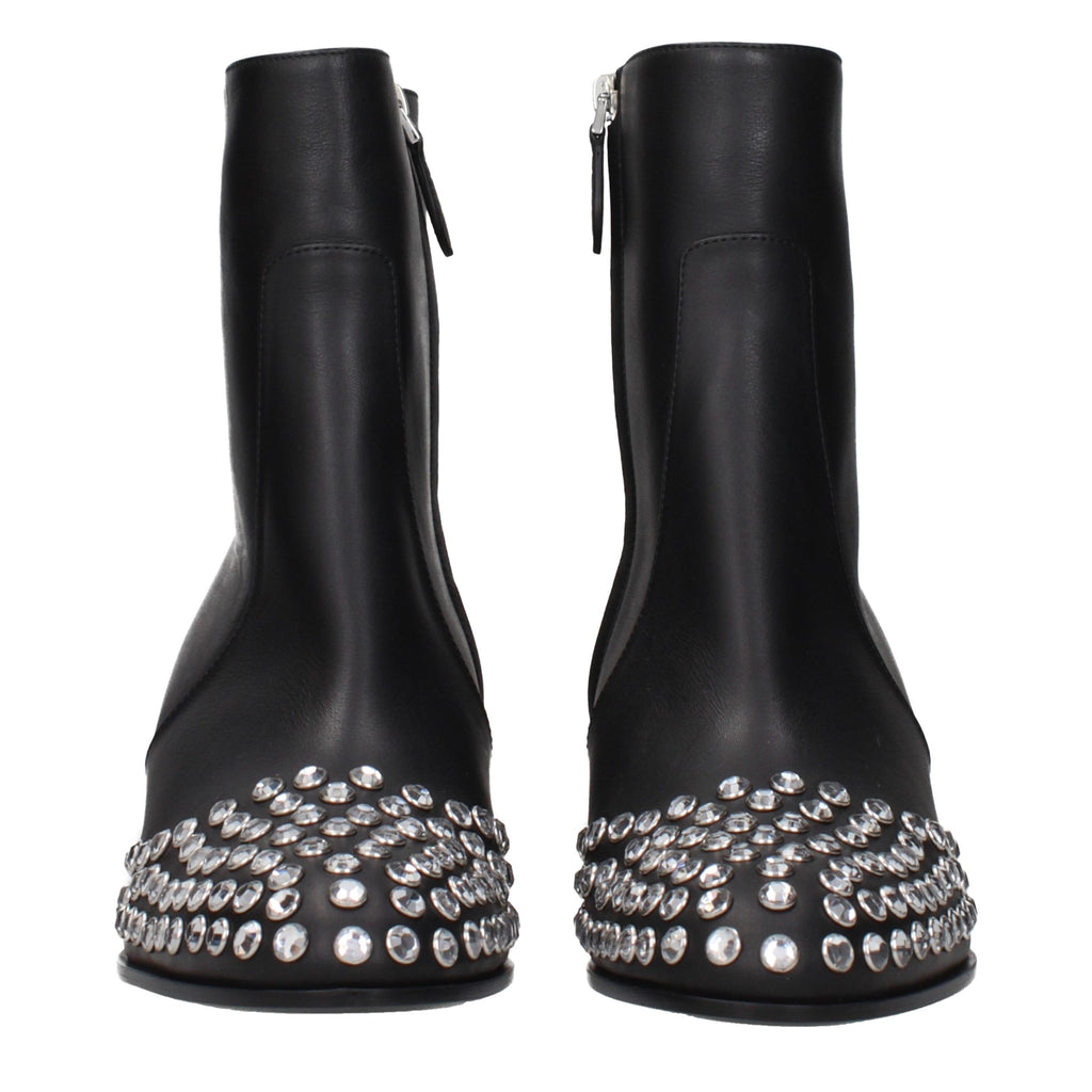 Black Leather Ankle Boots