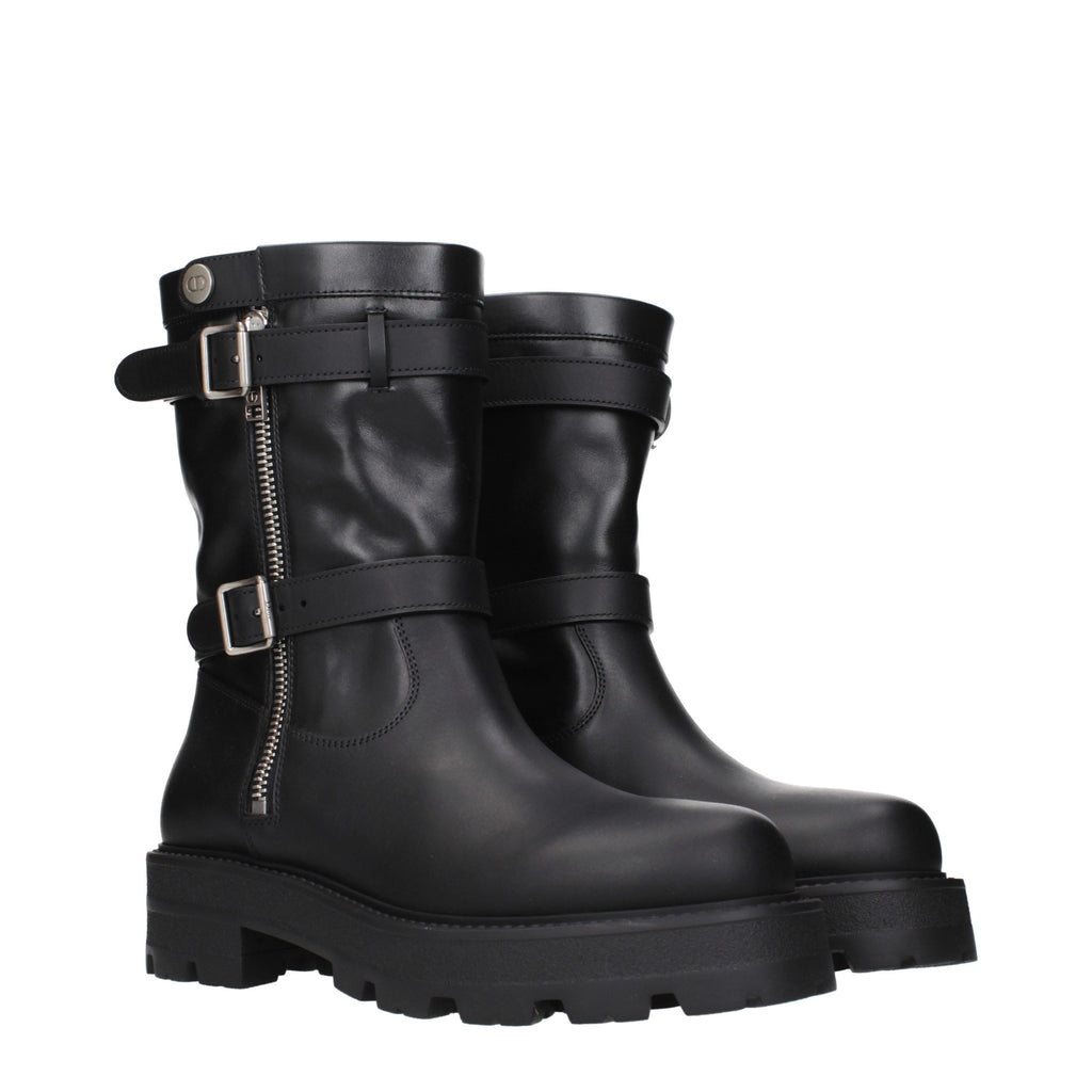 Black Leather Ankle Boots