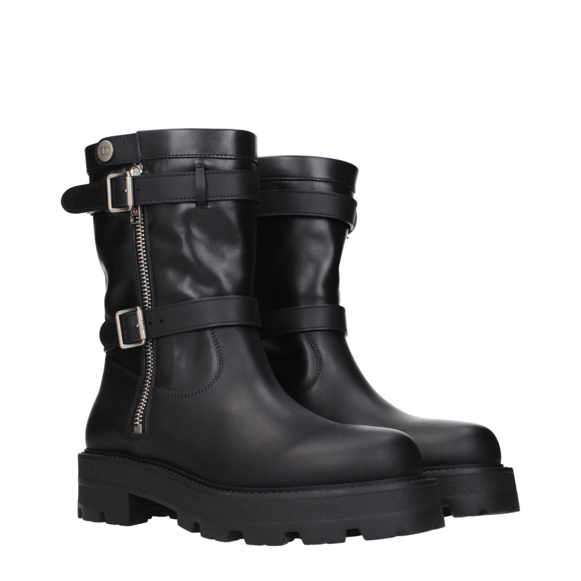 Black Leather Ankle Boots