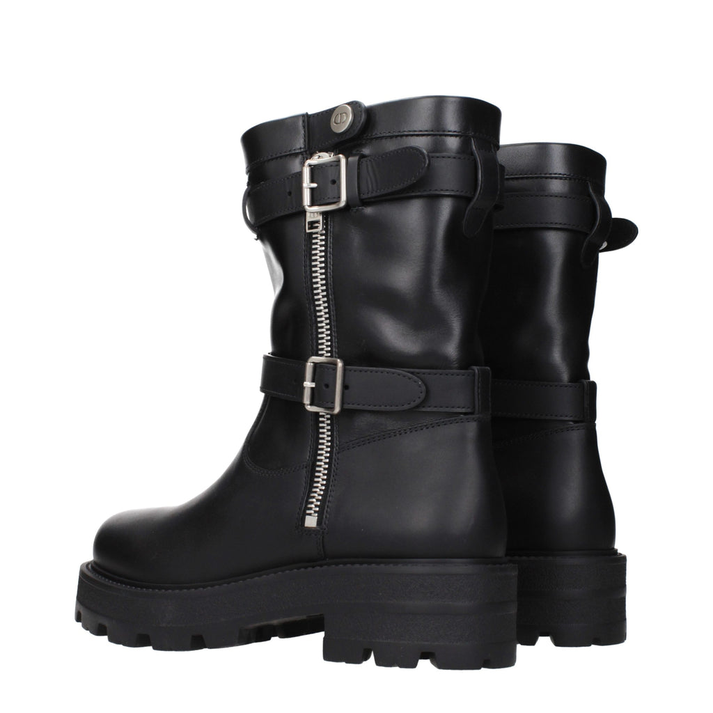Black Leather Ankle Boots