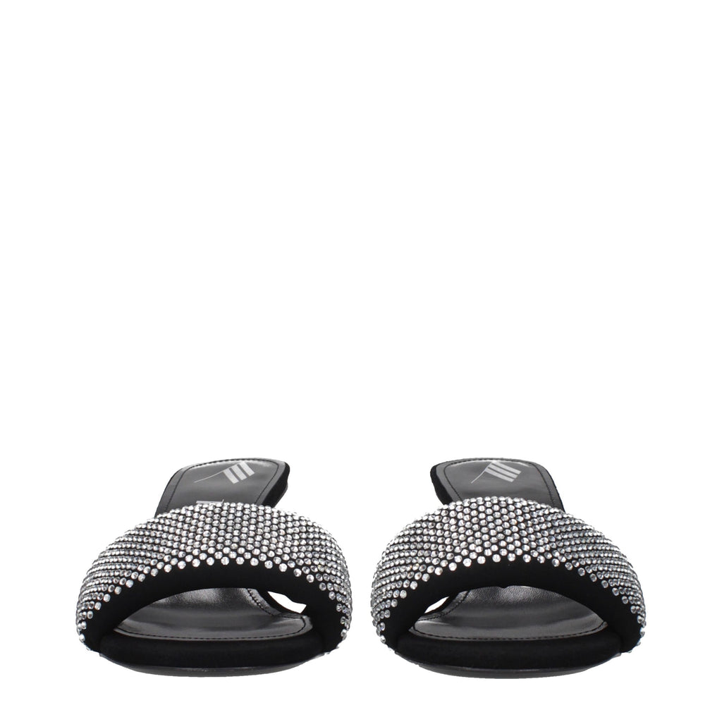 Black Fabric Platform Sandals